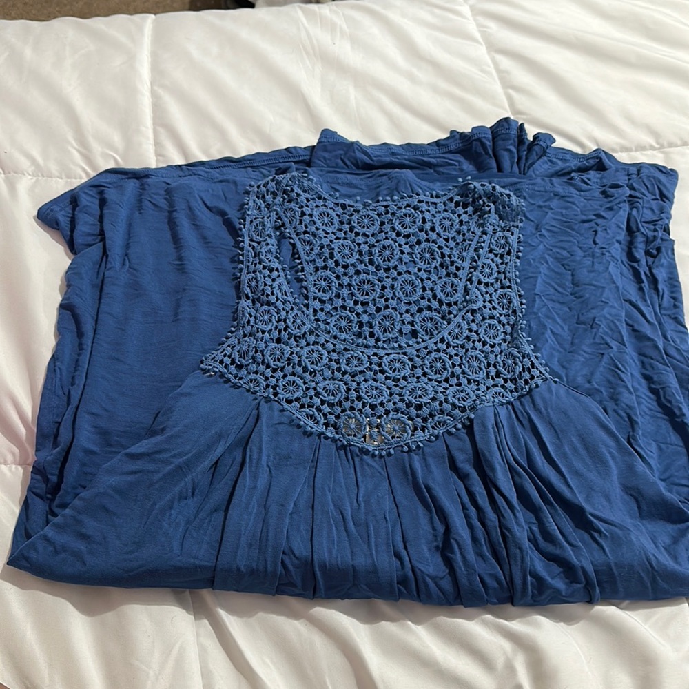 Blue Vintage dress very soft and flowy